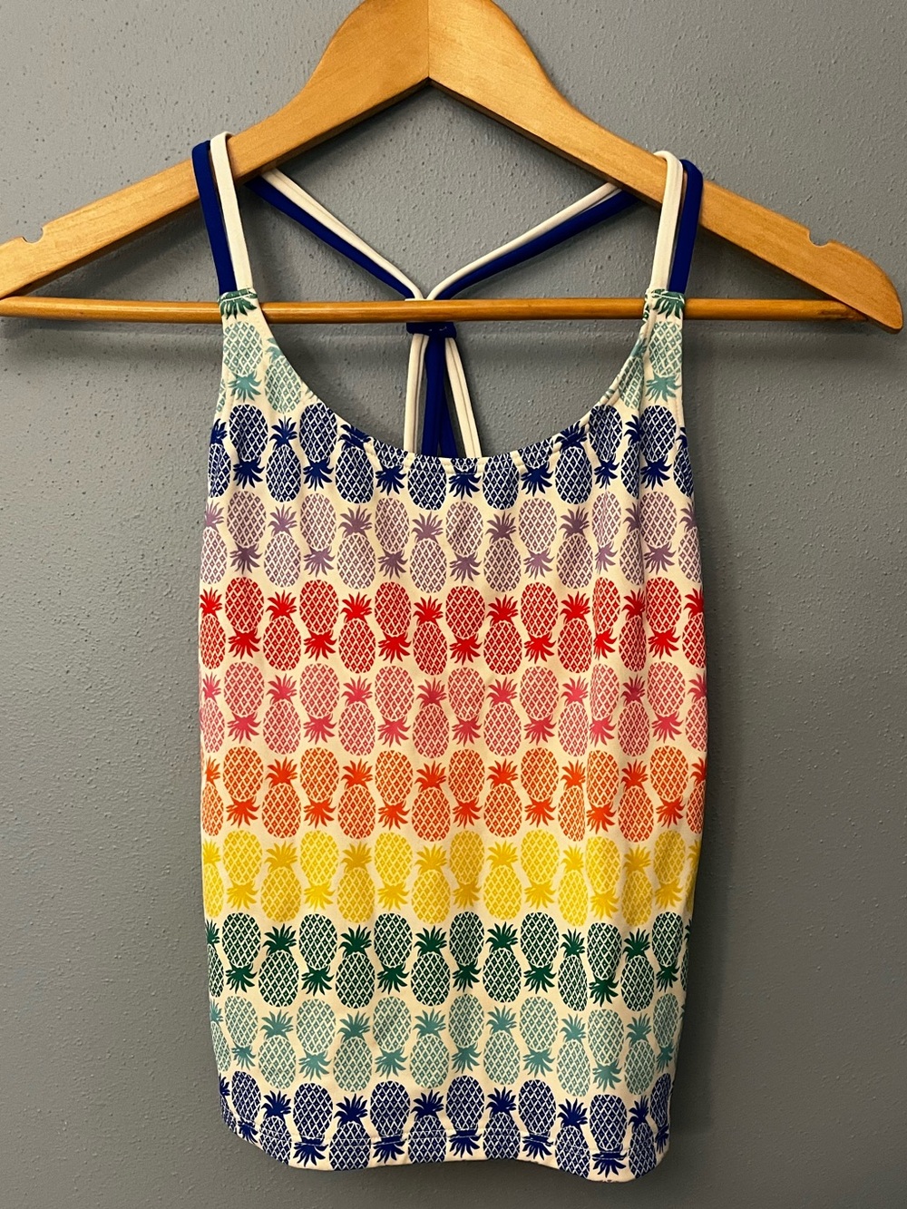 Boden Rainbow Pineapple Print Tankini Top